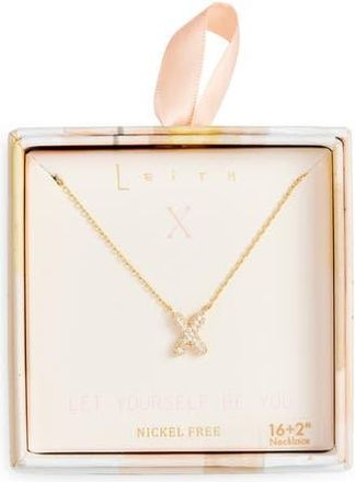 Leith Cubic Zirconia Initial Pendant Necklace in X- Clear- Gold at Nordstrom Rack