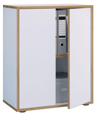 VCM Vcm - Gabinete De Oficina De Madera Carpeta Gabinete De Archivo Muebles De Oficina Gabinete Salia 2x Ancho 60 Cm Puertas De Torneado (blanco)
