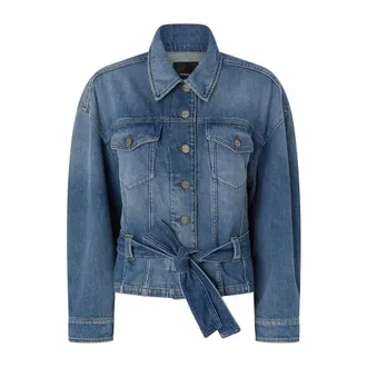 Pinko Denim Shirts, female, Blue, Size: XS Denim Jackets