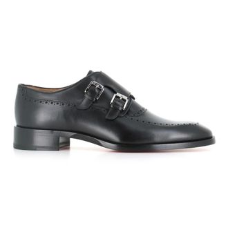 Christian Louboutin Business Shoes, male, Black, Size: 10 1/2 US Sartok Flatcalf