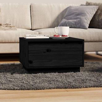 vidaXL Tavolino da Salotto Nero 55x56x32 cm in Legno Massello di Pino - Vidaxl