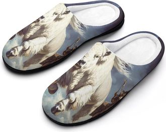 Generic U.S. Indian And Buffalo Mens House Slippers Memory Foam Washable Cotton Slip on Home Shoes