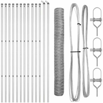 vidaXL Reja Con Postes Plateado 1 X 25 M Acero Recubierto De Pvc Vidaxl