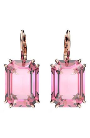Swarovski Millenia Octagon Crystal Drop Earrings in Pink at Nordstrom