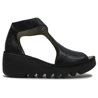 FLY London BEZO306FLY Ceralin Leather Womens Casual Sandals - Black - Size:UK 6