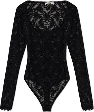 LoveShackFancy Jennie Bodysuit - Dames - Bodies - Zwart - S - Nylon - Tops