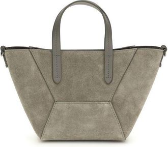 Brunello Cucinelli Brown Calf Leather Bos Taurus Shoulder Womens Bag