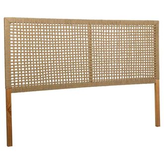 Wanderlust Deco Cabezal de la cama de madera y cuerda trenzada marr&oacute;n 160x3x110