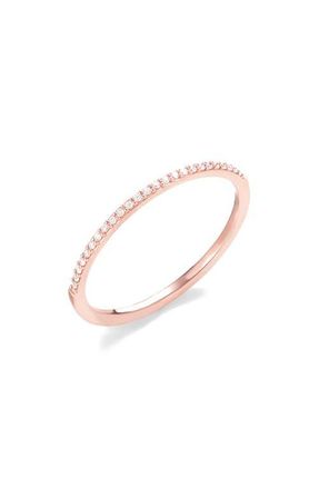 Lana Jewelry 14K Gold Thin Diamond Stacking Ring in Rose Gold/Diamond at Nordstrom, Size 7