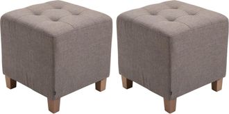 Clp Clp - Set De 2 Taburetes Puff Pharao En Tela Gris Topo