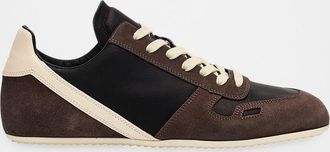 Rick Owens Minimal Mixed Leather Low-Top Sneakers