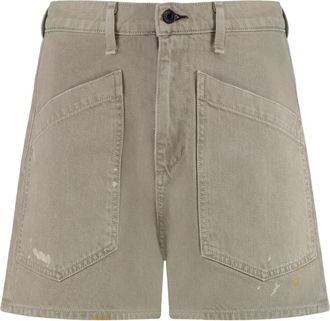 ASKK NY Virginia Short - Dames - Denim shorts - Groen - W25 - Katoen - Korte Broeken
