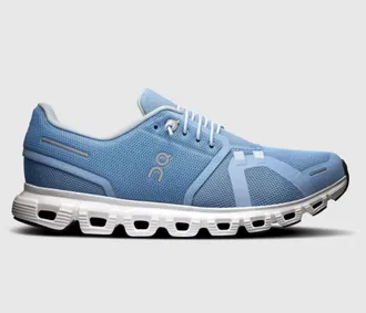 On Mens Cloud 6 Sneaker In Chambray White