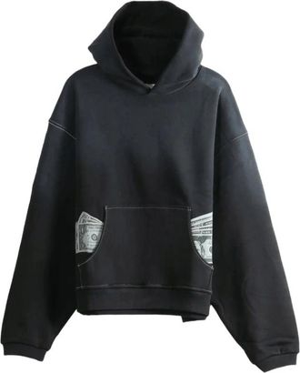 ERL Money Hoodie Knit - Heren - Hoodies - Zwart - L - Katoen - Hoodies & sweatvesten