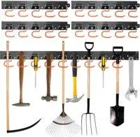OEM Estanter&iacute;a Rnemitery - Ganchos De Almacenamiento Desmontables - Estante Para Garaje Con 4 Rieles De Abs De 41 Cm - 20 Ganchos De Acero Galvanizado - C