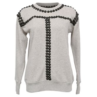 Isabel Marant Scotty Studded Sweatshirt in Grey Cotton