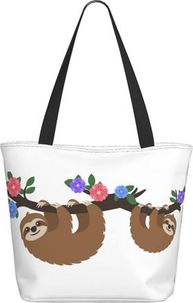 AOOEDM Flowers And Sloth Ladies Shopping Bag 13x11x7in.The Perfect ValentineS Day Gift.It Is The Best ValentineS Day Gift For Mom, Daughter, Wife,Etc