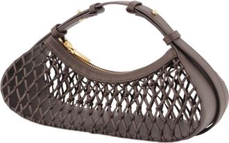 Cult Gaia Womens Shala Shoulder Bag - Cult Gaia Leather Grey Cowhide Handbags-Purses