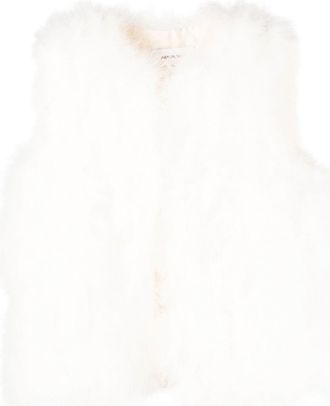 Yves Salomon silk feathered-finish waistcoat - women - Silk/Turkey Feather - 38 - White