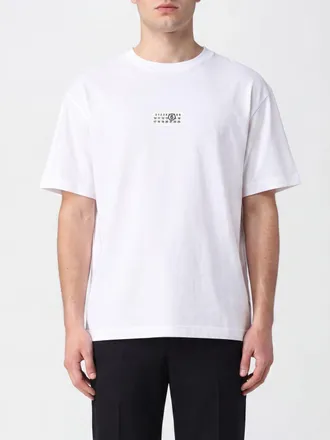 Maison Margiela Cotton T-Shirt with Contrast Logo and Dropped Shoulders