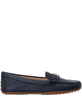 Lauren Ralph Lauren leather-textured logo loafers - Blue