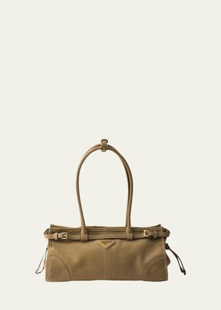 Prada Bonnie Medium Nubuck Leather Shoulder Bag