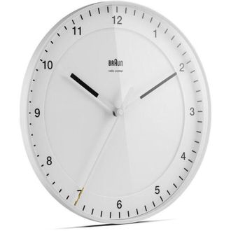 Braun Klassische Funkwanduhr In Wei&szlig;/pr&auml;zises Leisegangwerk/sekundenzeiger Mit Floating-effekt (ohne Ticken) / Geh&auml;rtetes Glas/durchmesser 30 Cm/modell Bc17