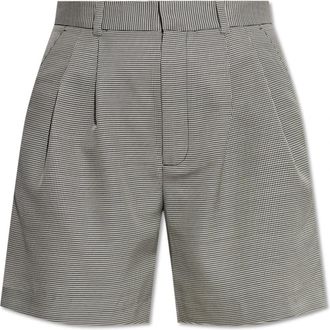 Anine Bing Shorts met Pied-de-Poulepatroon - Dames - Bermuda - Grijs - S - Wol - Korte Broeken