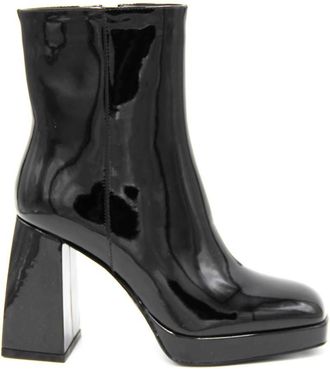Ex&eacute; Womens Patent Leather Bootie In Black Patten