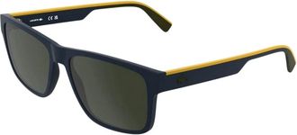 Lacoste Rechthoekige Zonnebril - Heren - Zonnebrillen - Blauw - 58 MM - Accessoires
