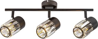 Rabalux Plafoniera Rabalux Venaro Nera 3 Luci E14 Cristallo