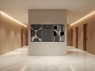 OEM Gran Decoraci&oacute;n De Pared tr&iacute;ptico Geom&eacute;trico + Cuadro Adicional Tr&iacute;ptico Geom&eacute;trico 178 X 98 Cm + Cuadro Adicional