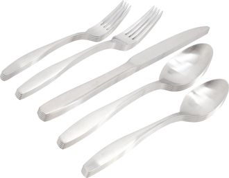 Gibson Home Karlton 20 Piece Stainless Steel Flatware Set in Matte Silver