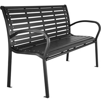 TecTake Banco de jard&iacute;n 3 plazas carga 200 kg 126 x 62 x 81.5 cm negro