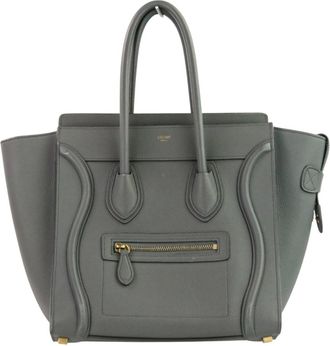 Celine Gray Leather Tote Bag (Pre-Owned)
