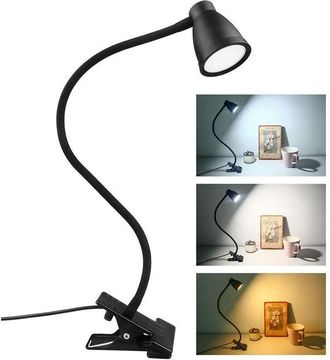OEM Lampara De Escritorio Con Pinza - Led 5 W - 3 Temperaturas De Color - Cuello De Cisne 360&deg; - Para Lectura Y Trabajo - 1 Unidad