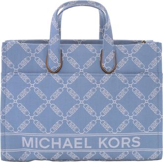 Michael Kors Monogram-Jacquard Denim Tote Bag