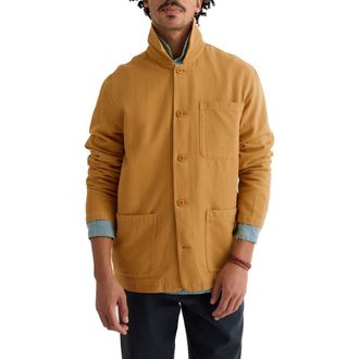 Seasalt Cornwall Well Wright Organic Cotton & Linen Shirt Jacket in Mustard Seed at Nordstrom, Size Xx-Large