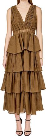 endless rose Tiered Maxi Dress in Chocolate at Nordstrom, Size X-Small