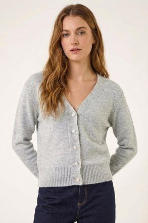 Roman Sequin V-Neck Buttoned Cardigan