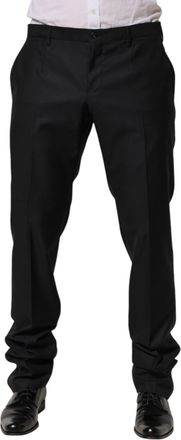 Dolce & Gabbana Black Wool Skinny Dress Formal Trouser Mens Pants (Pre-Owned)