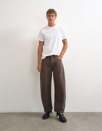 Topman Jeans rigidi bombati marrone chiaro