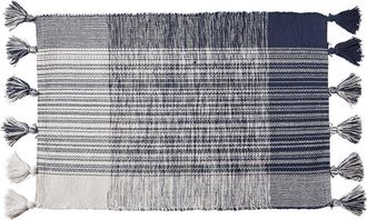 Tag Tag Tassel Plaid Doormat Stylish Home Entryway Rug in Blue at Nordstrom, Size Medium