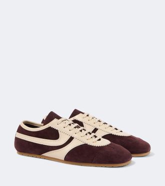 Dries Van Noten Leather-trimmed suede sneakers