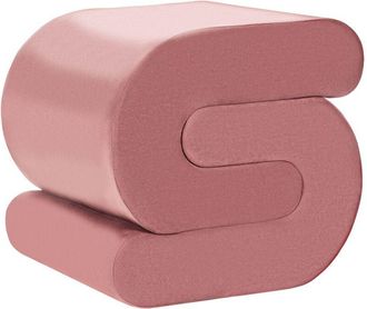 Beliani Pouffe Pink Velvet Fabric Upholstered S-Shape Living Room Footstool ARCADIA