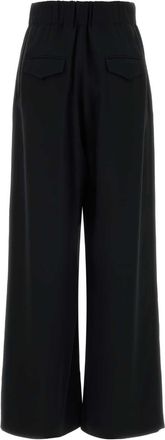 Jil Sander Womens Crepe Wide-Leg Trouser Black Acetate Viscose