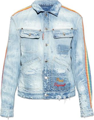 Dsquared2 Denim jack met vintage-effect - Heren - Spijkerjassen - Blauw - M - Denim - Jassen