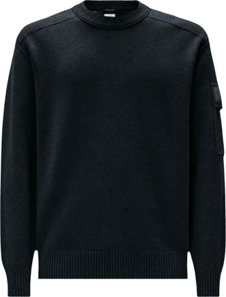 C.P. Company Extrafine Merino Wool Crewneck Sweater with Distinctive Sleeve Pocket