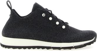 Jimmy Choo London Black Tencel Low Top Womens Sneakers