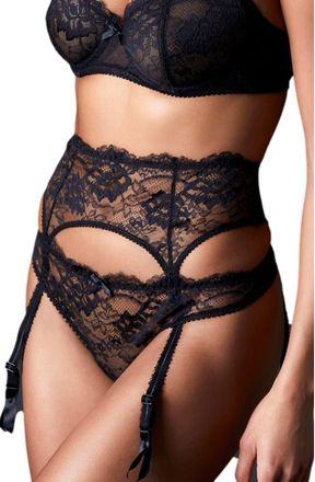 Journelle Isabel Lace Suspender Belt in Noir at Nordstrom, Size X-Small